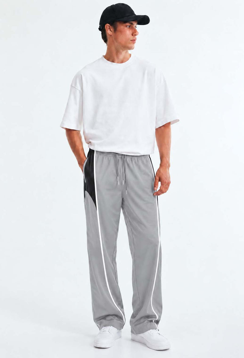 Men's Premium Piping Curved-Panel Track Pants