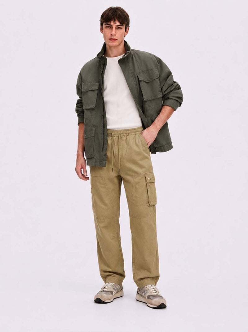 Men's Premium Relaxed Fit Casual Pants with Flap Pockets Cargo