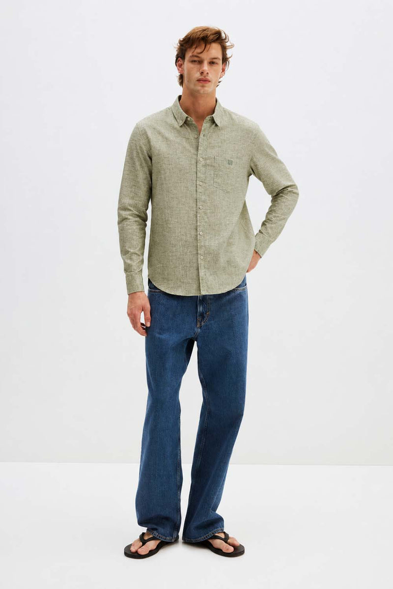 Men's Premium Cotton Linen Solid Casual Shirt