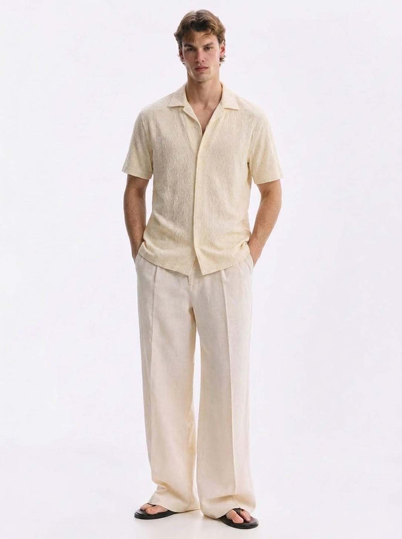 Men's Premium Textured Cuban Collar Shirt