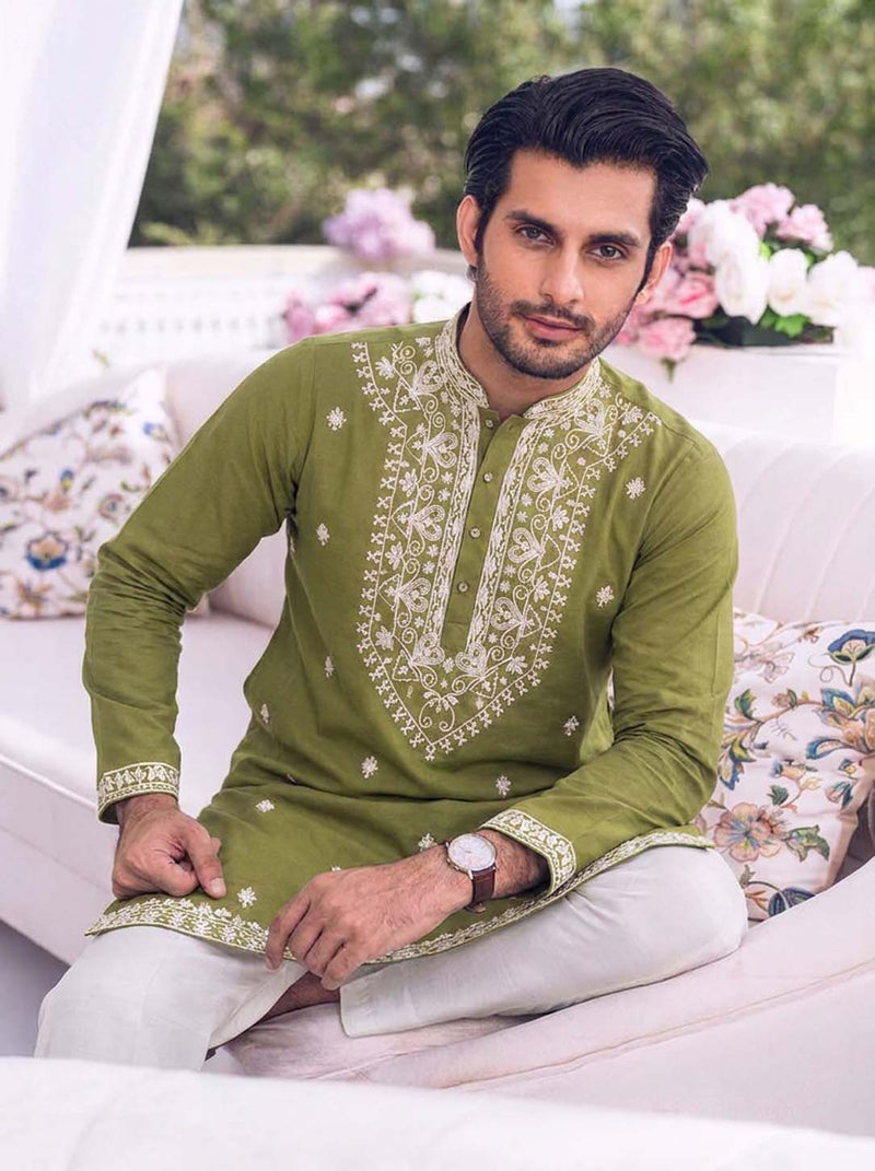 Men's Premium Embroidered Kurta – Elegant Festive Wear
