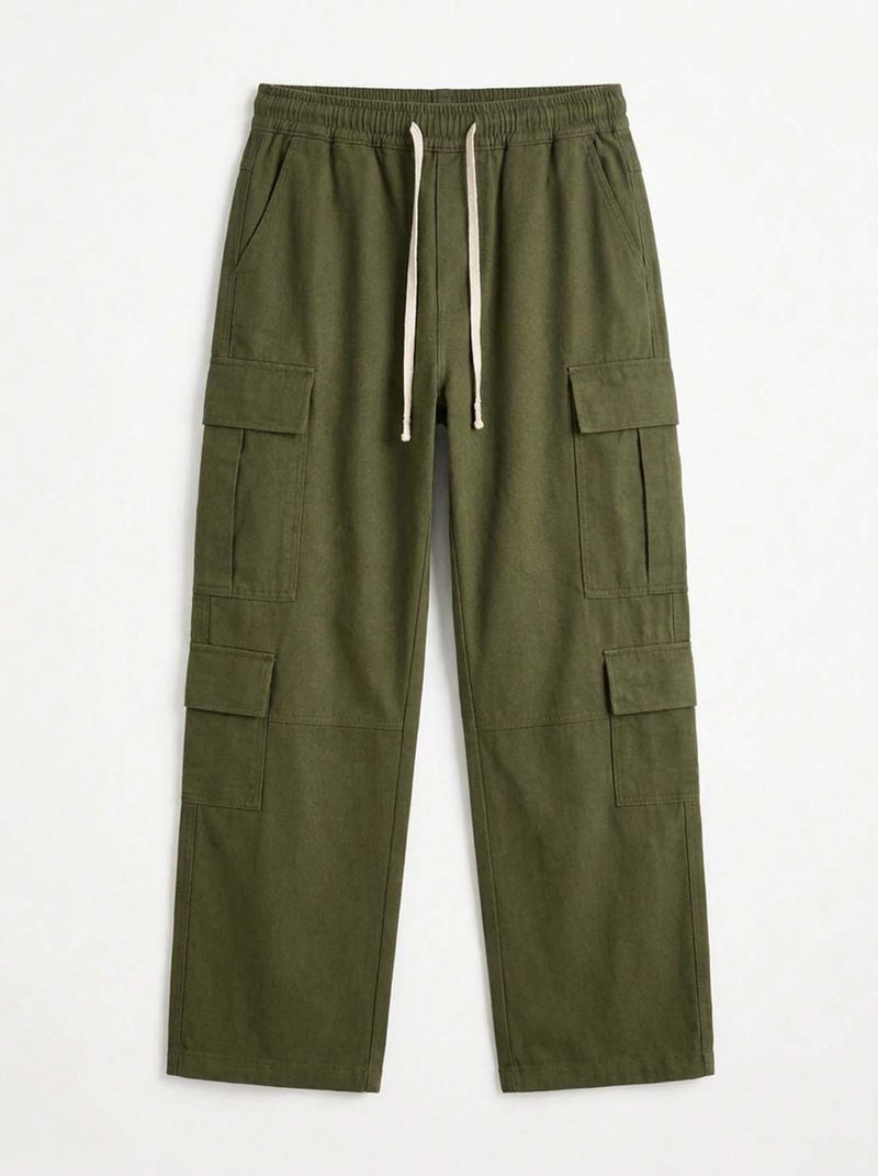 Men’s Premium Solid Relaxed Fit Utility Cargo Pants