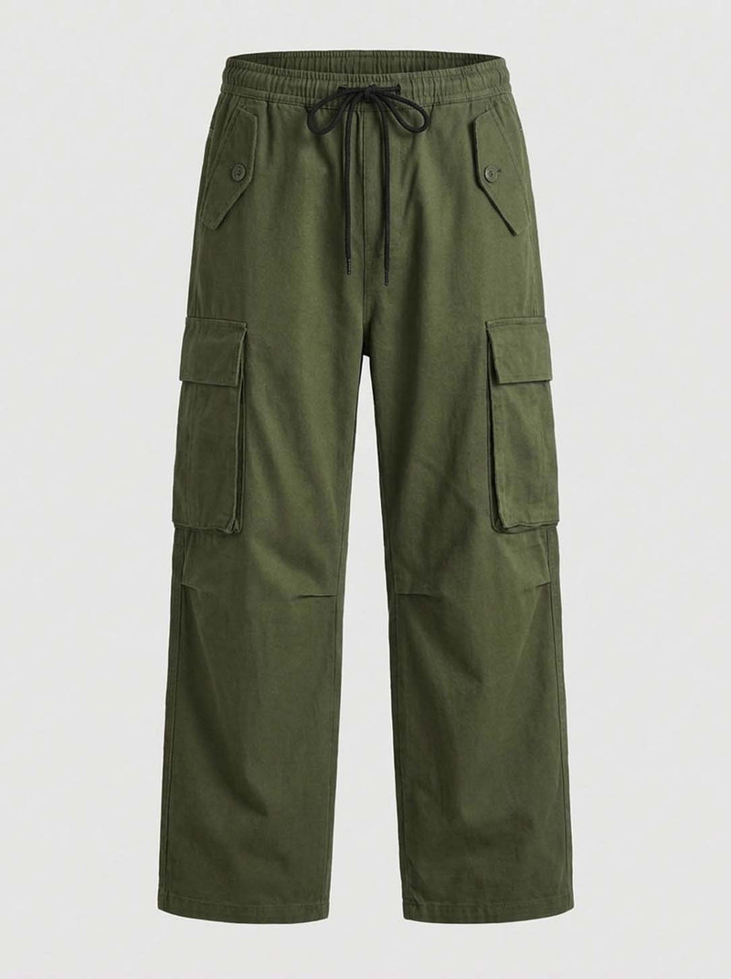 Men's Premium Relaxed Fit Cargo Pants with Multi-Pocket Design