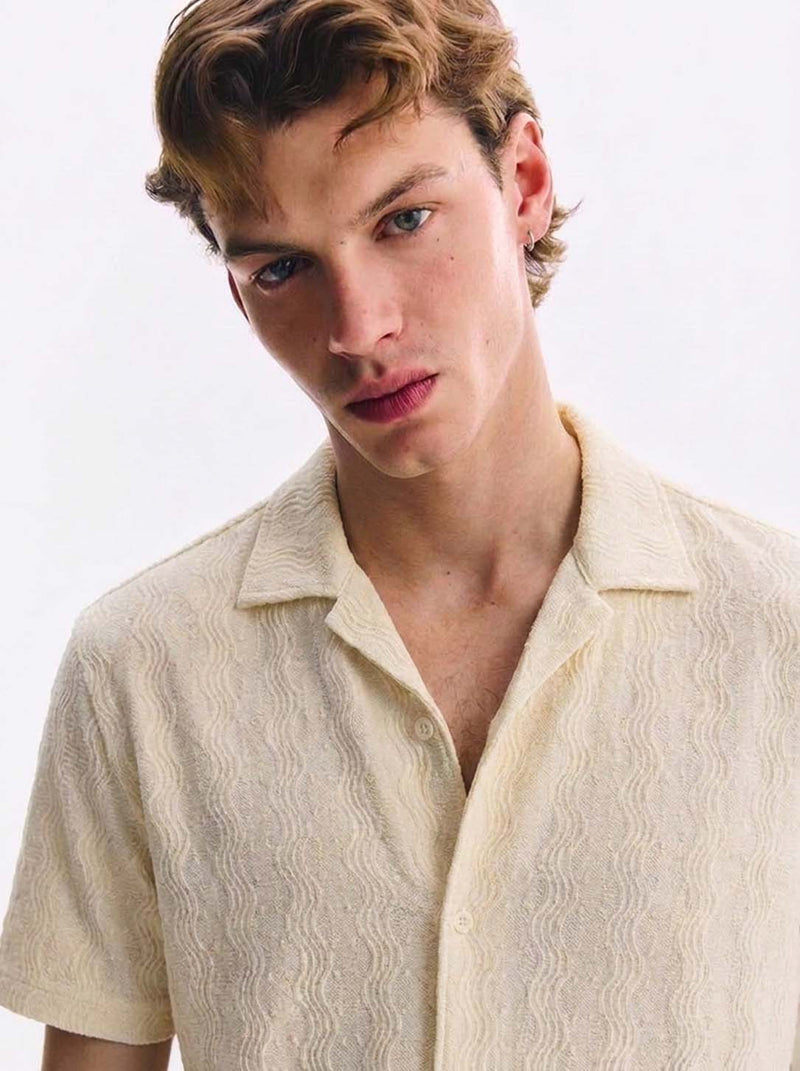 Men's Premium Textured Cuban Collar Shirt