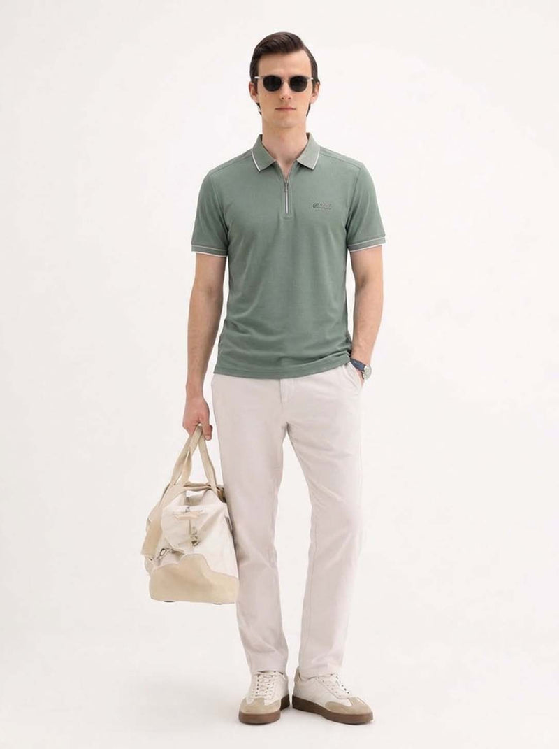 Men’s Premium Regular Fit Zippered Polo T-Shirt