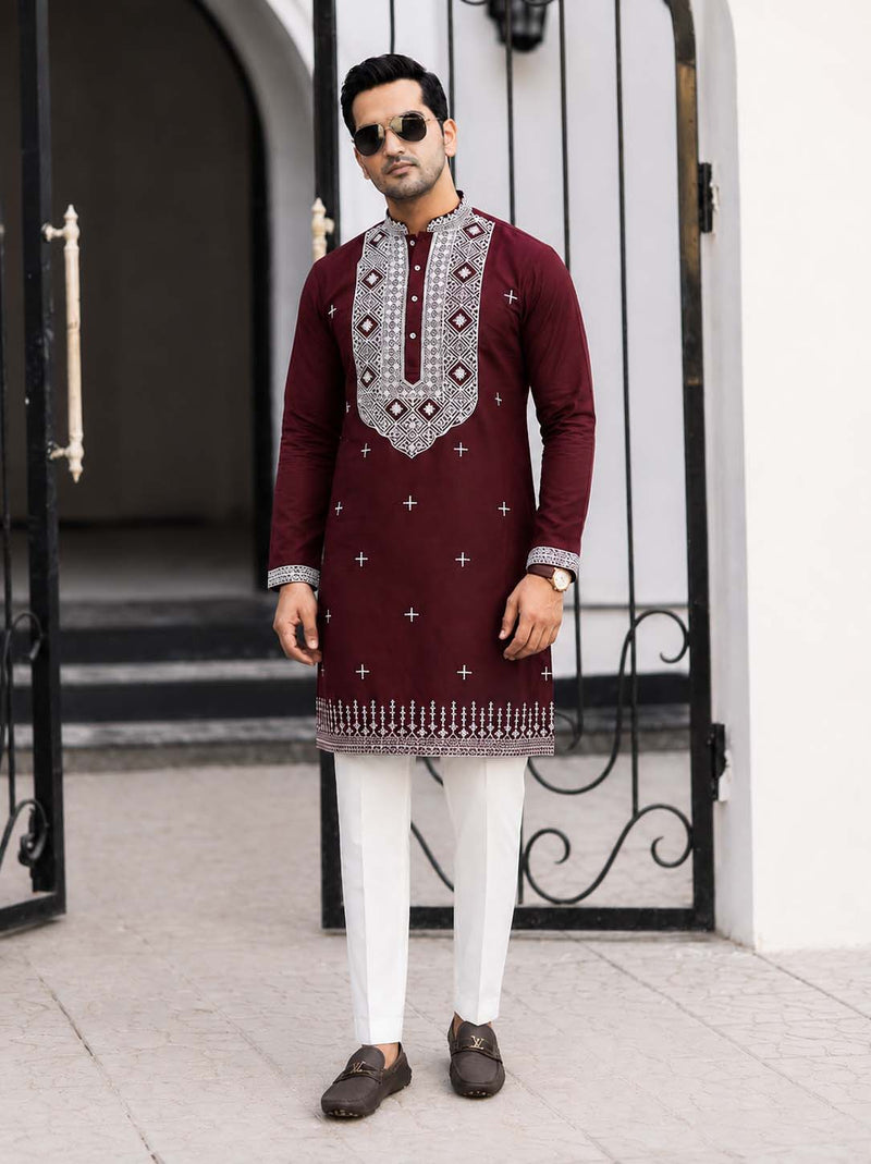 Men's Premium Embroidered Kurta – Stylish Ethnic Wear