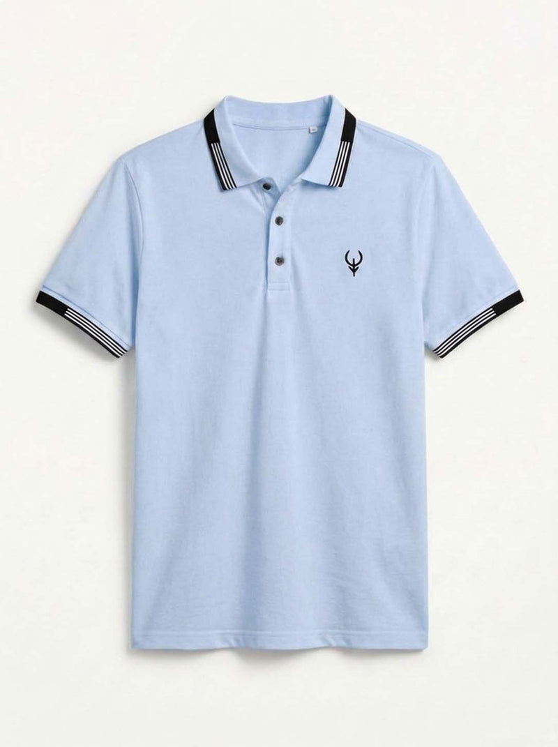 Men’s Premium Contrast Stripe Collar Polo T-Shirt