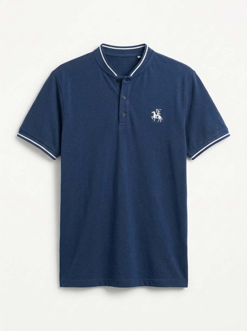 Men’s Premium Mandarin Collar Polo T-Shirt