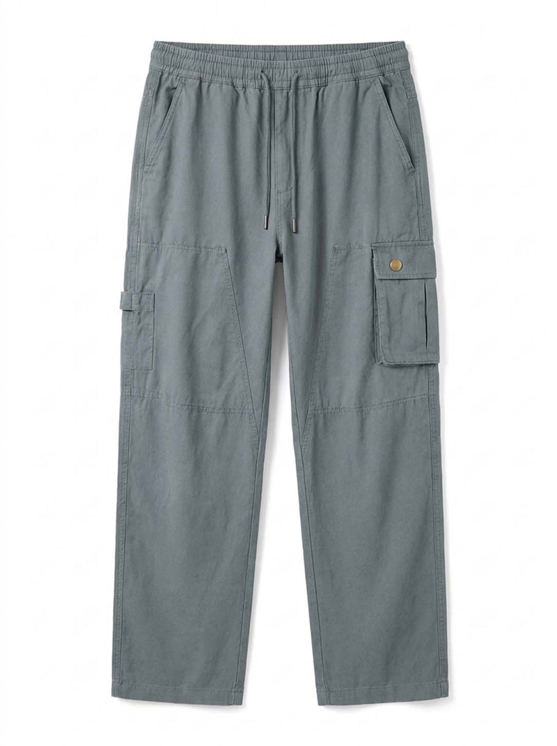 Men's Premium Relaxed Fit Casual Pants with Flap Pockets Cargo