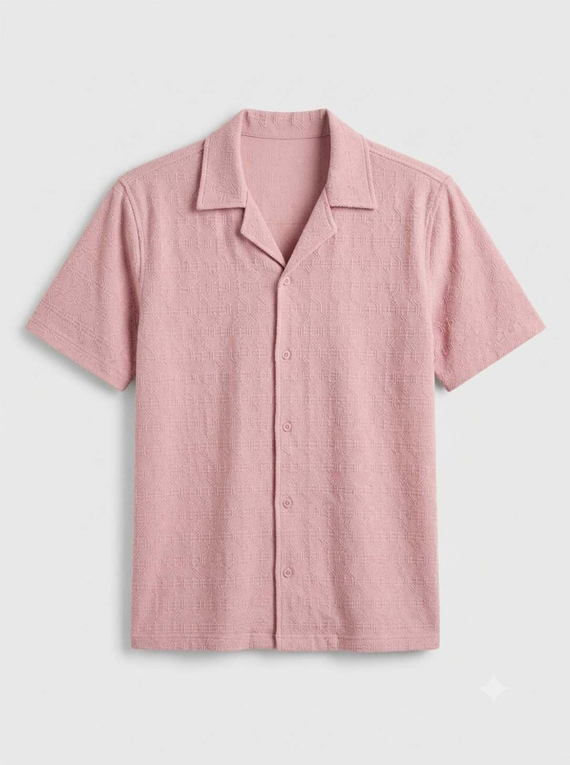 Men's Premium Textured Cuban Collar Shirt