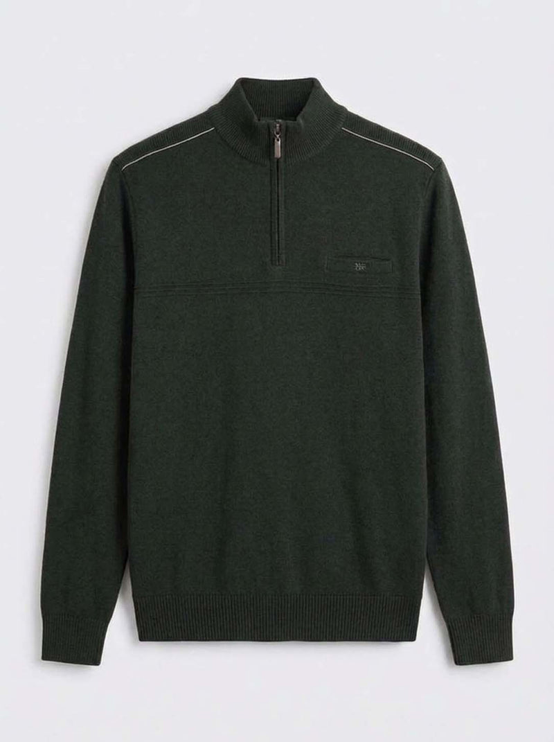 Men's Premium Half-Zip High Neck Knit T-shirt