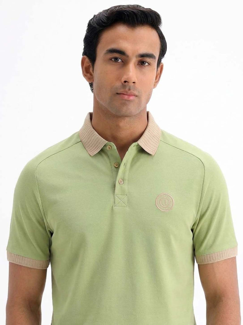 Men’s Premium Regular Contrast-Collar Polo T-Shirt