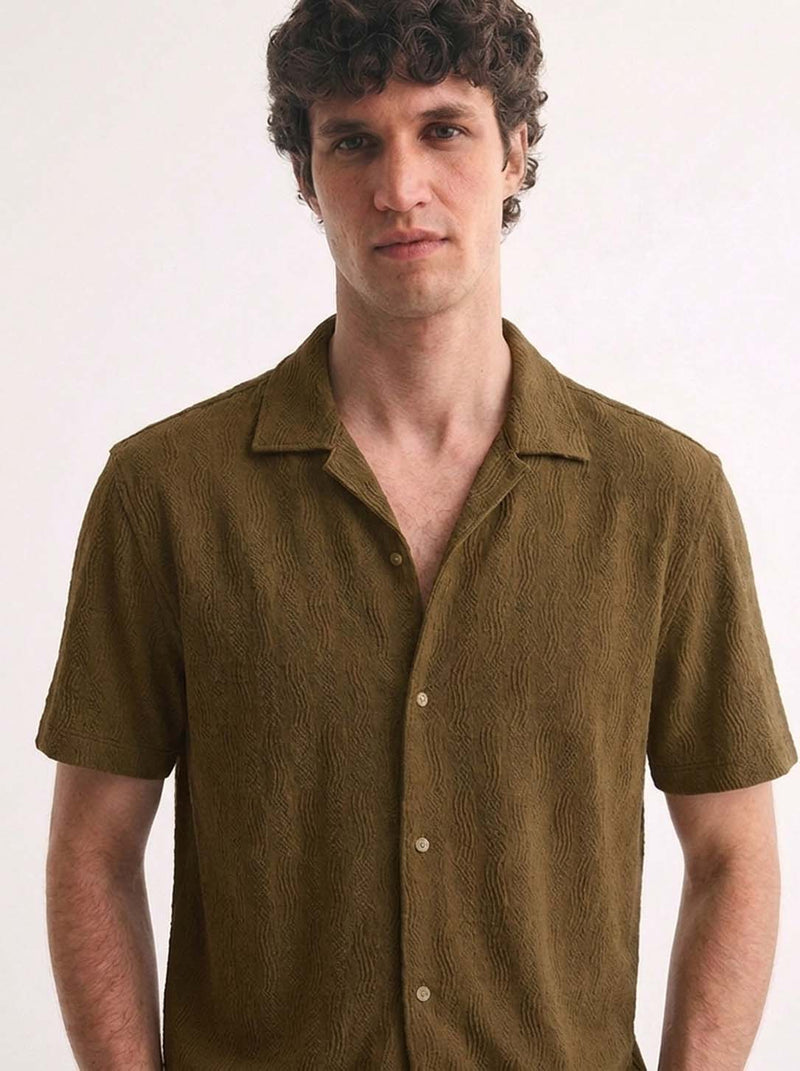 Men's Premium Textured Cuban Collar Shirt