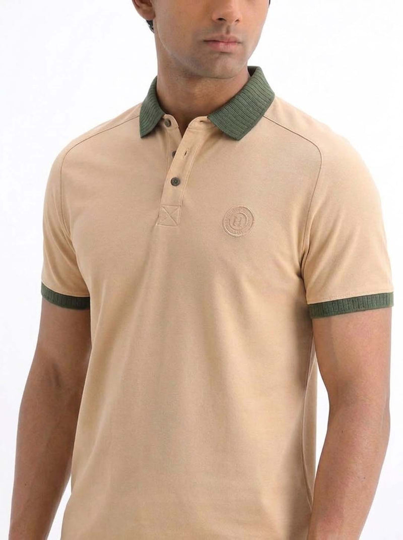 Men’s Premium Regular Contrast-Collar Polo T-Shirt
