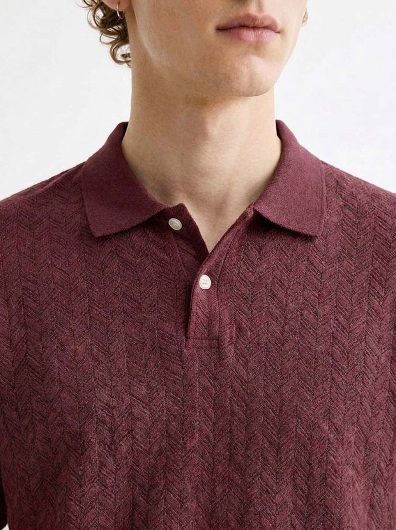 Men’s Premium Regular Fit Textured Polo T-Shirt