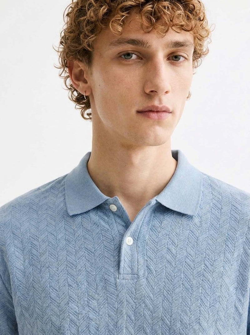 Men’s Premium Regular Fit Textured Polo T-Shirt