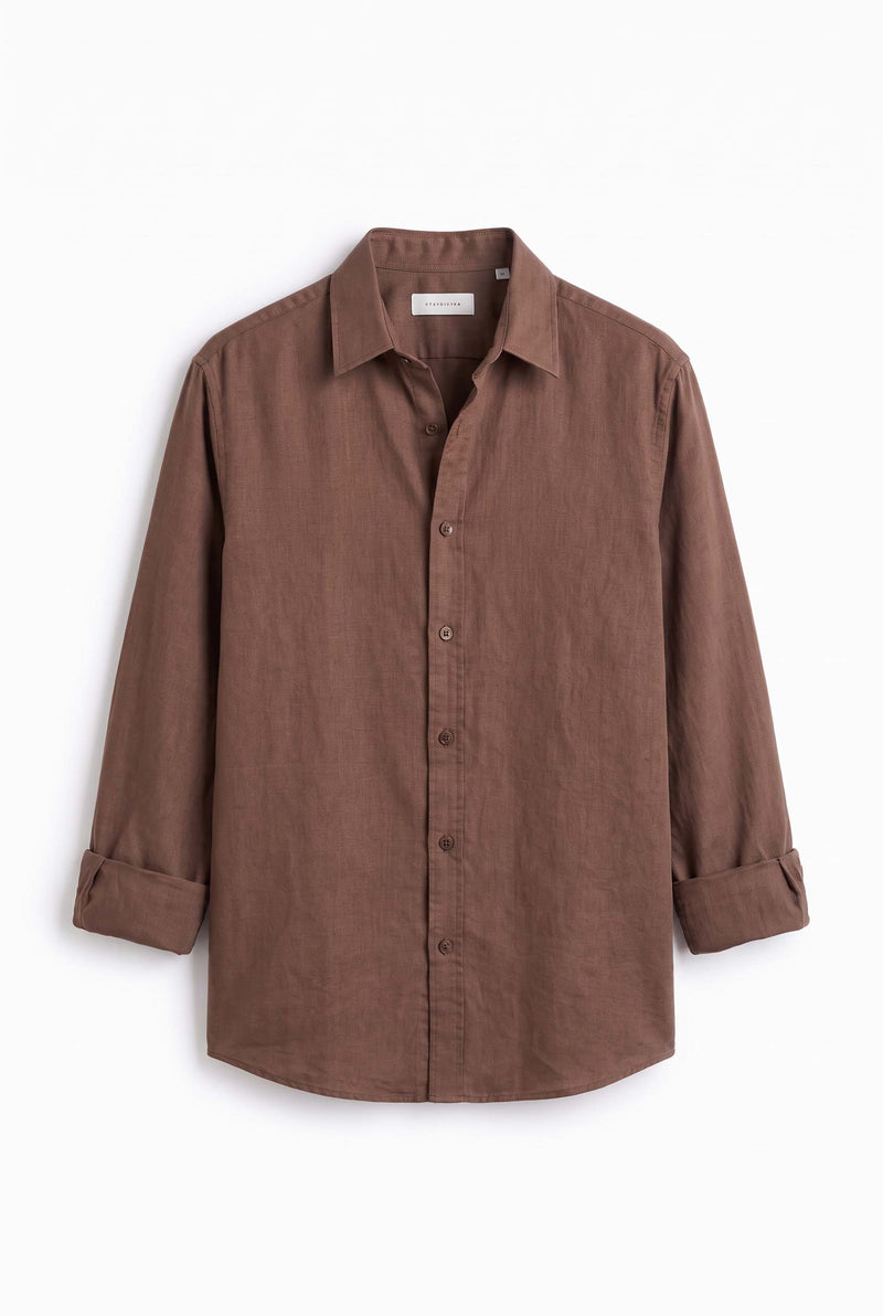 Men’s Premium Plain Regular fit Linen-Blend Shirt