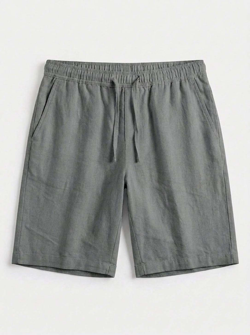 Men's Premium Solid Elastic Waist Beach Shorts