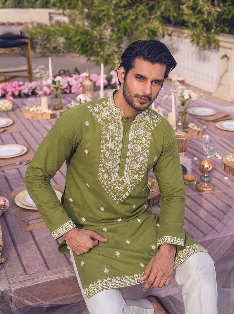 Men's Premium Embroidered Kurta – Elegant Festive Wear
