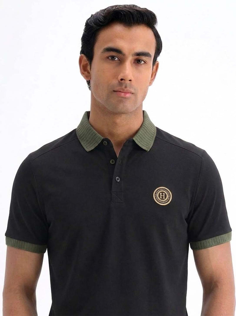 Men’s Premium Regular Contrast-Collar Polo T-Shirt