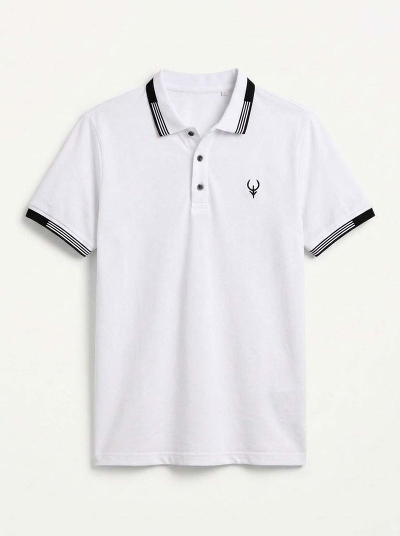 Men’s Premium Contrast Stripe Collar Polo T-Shirt