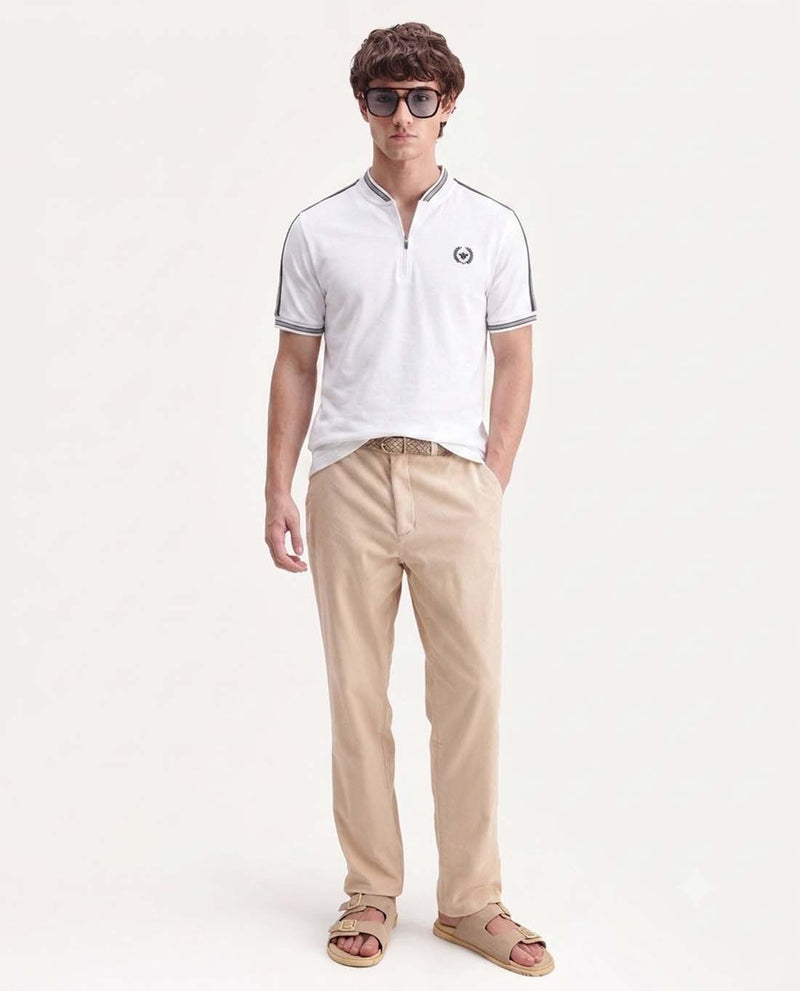 Men’s Premium Textured Cotton Polo Shirt with Contrast Trim