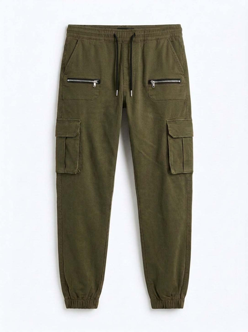 Men's Premium relaxed Fit Zippered Cargo Joggers