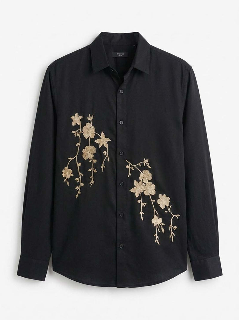 Men’s Premium Floral Embroidered Shirt