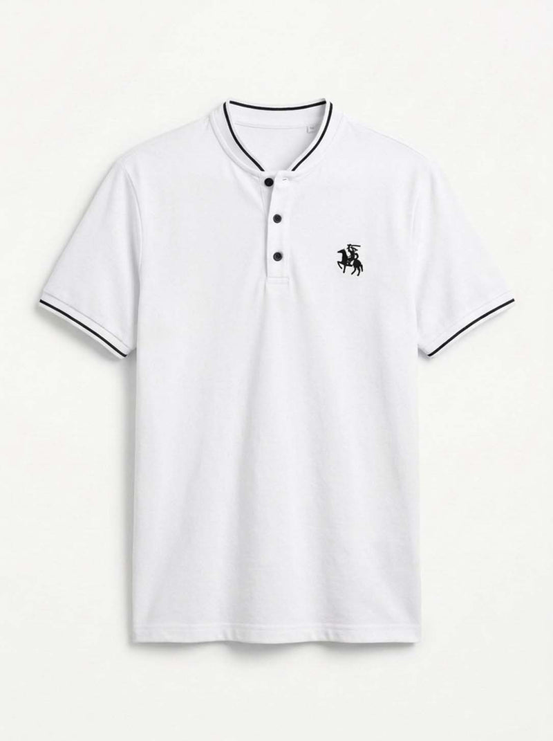 Men’s Premium Mandarin Collar Polo T-Shirt
