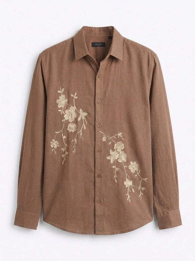 Men’s Premium Floral Embroidered Shirt