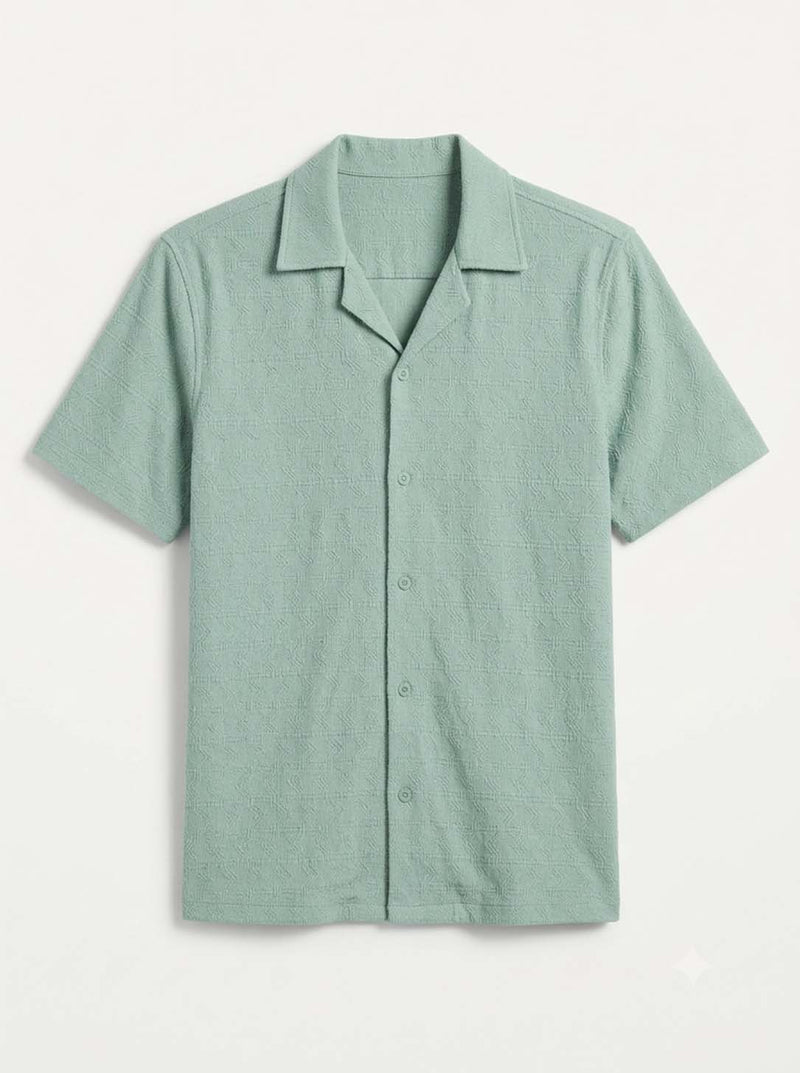 Men's Premium Textured Cuban Collar Shirt