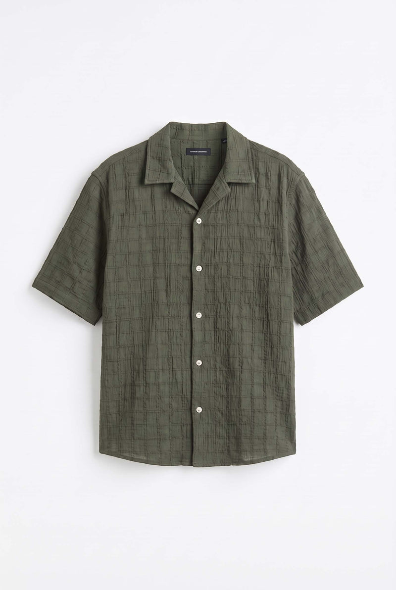 Men's Premium Textured Short-Sleeve Casual Shirt
