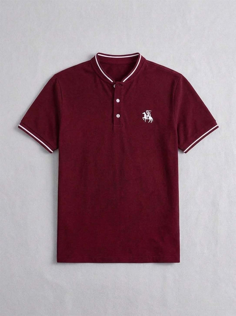 Men’s Premium Mandarin Collar Polo T-Shirt