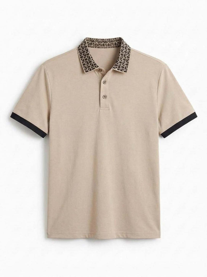 Men’s Premium Patterned Collar Polo T-Shirt