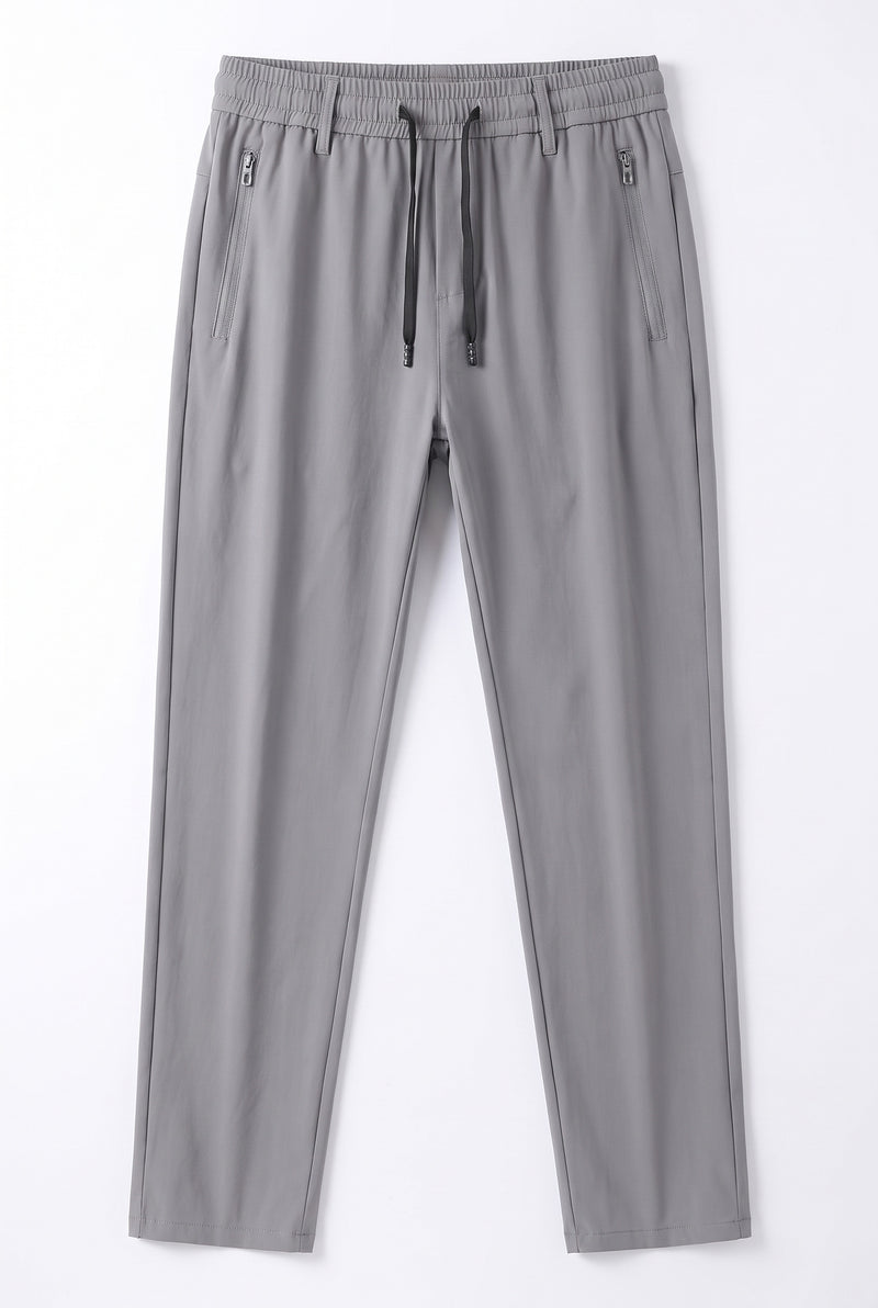 Men’s Premium Zipper-Pocket Elasticated Waist Trousers