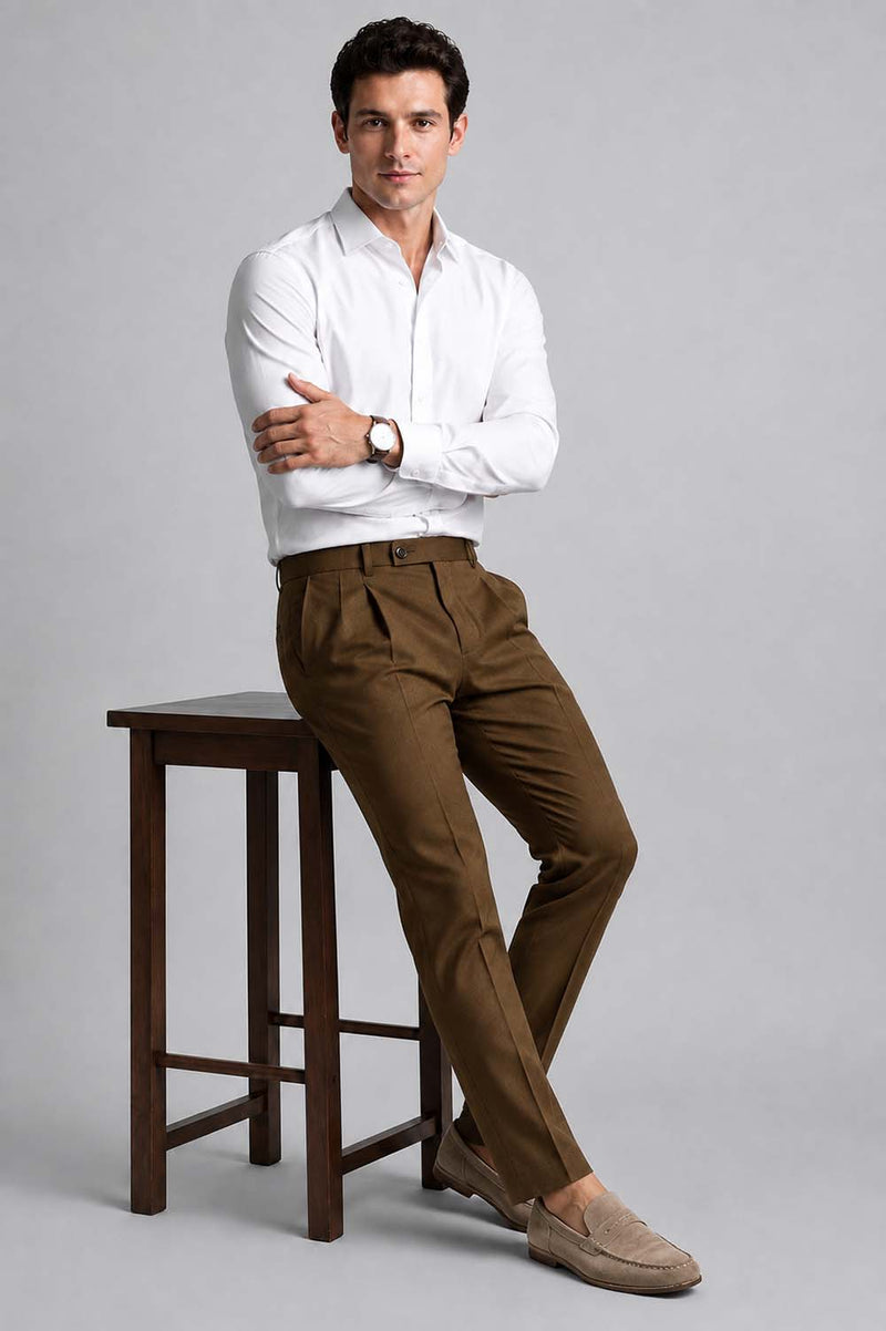 Men’s Premium Formal Elegant Pleated Office Wear Trousers Pants