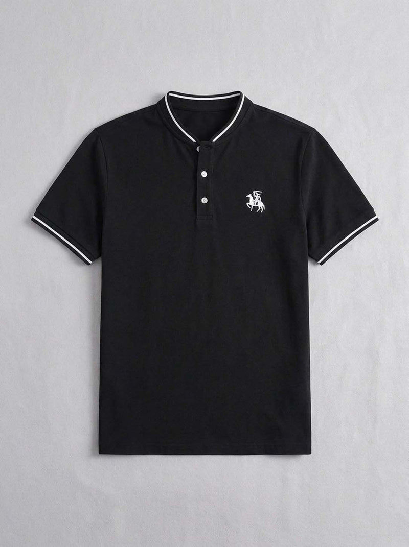 Men’s Premium Mandarin Collar Polo T-Shirt