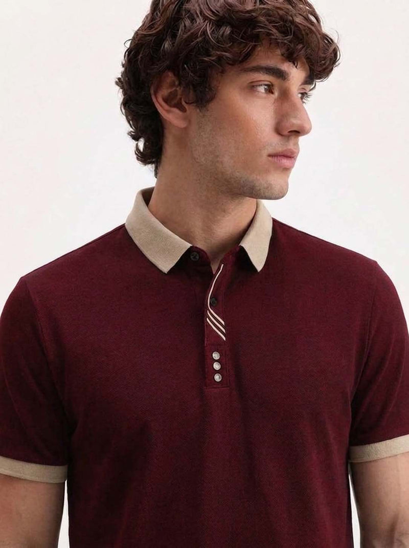 Men’s Premium Contrast Collar Polo T-Shirt