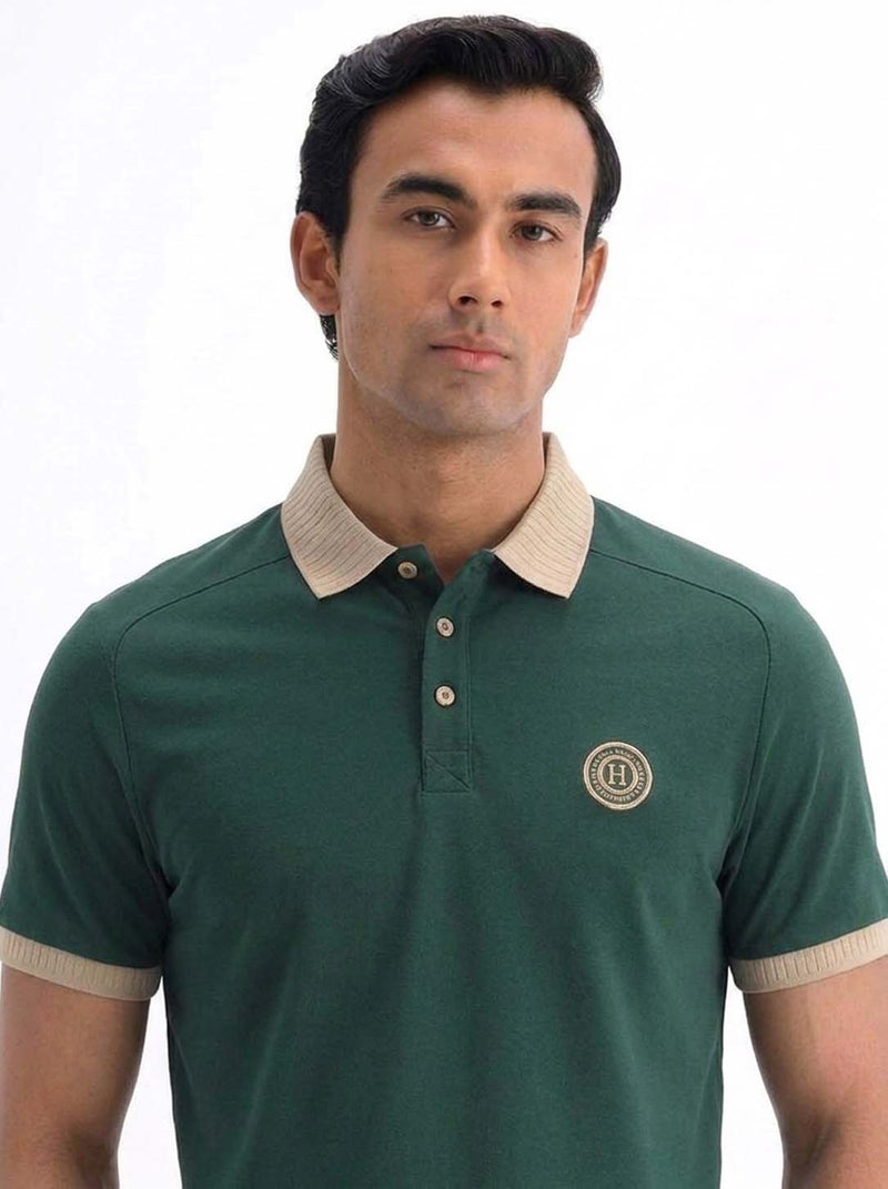 Men’s Premium Regular Contrast-Collar Polo T-Shirt