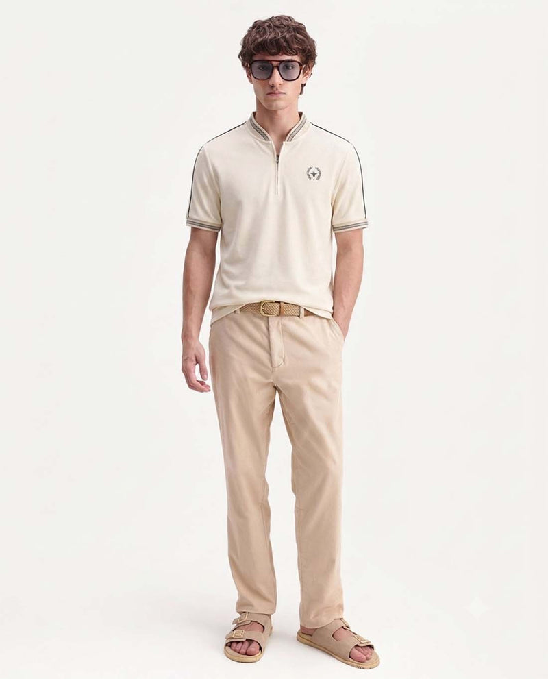 Men’s Premium Textured Cotton Polo Shirt with Contrast Trim