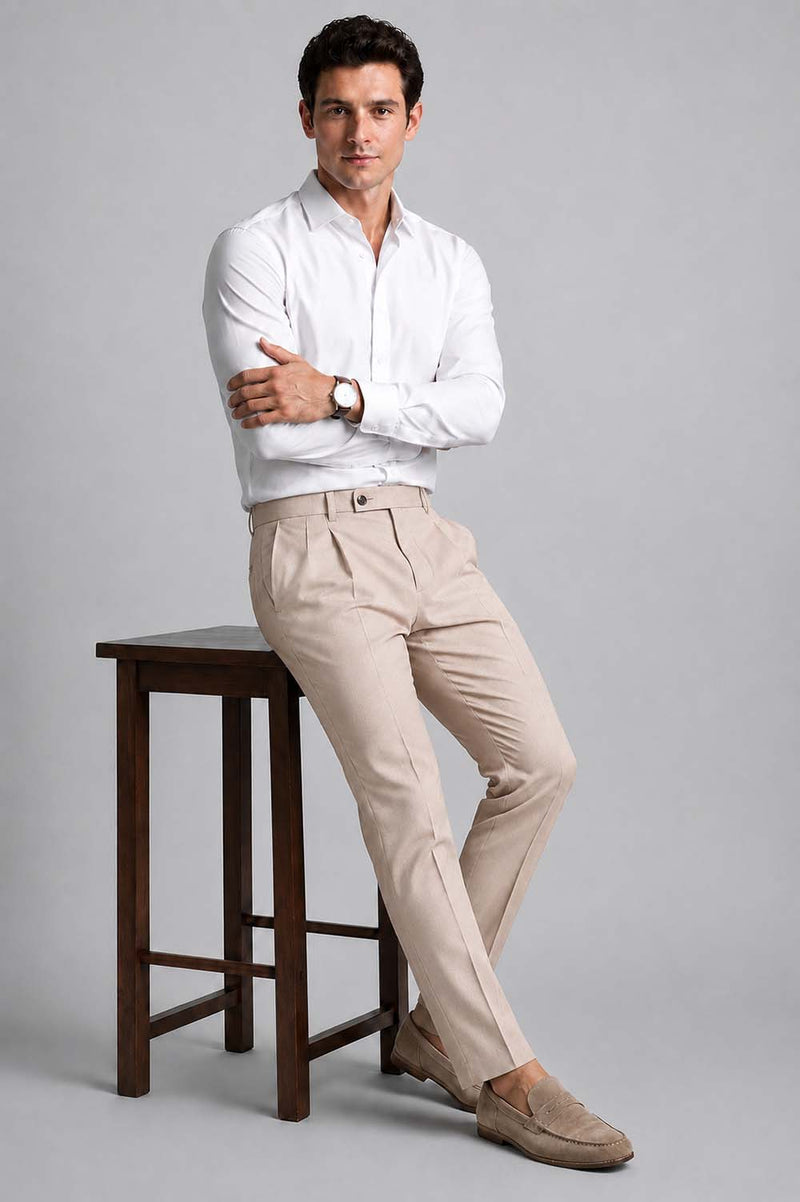 Men’s Premium Formal Elegant Pleated Office Wear Trousers Pants