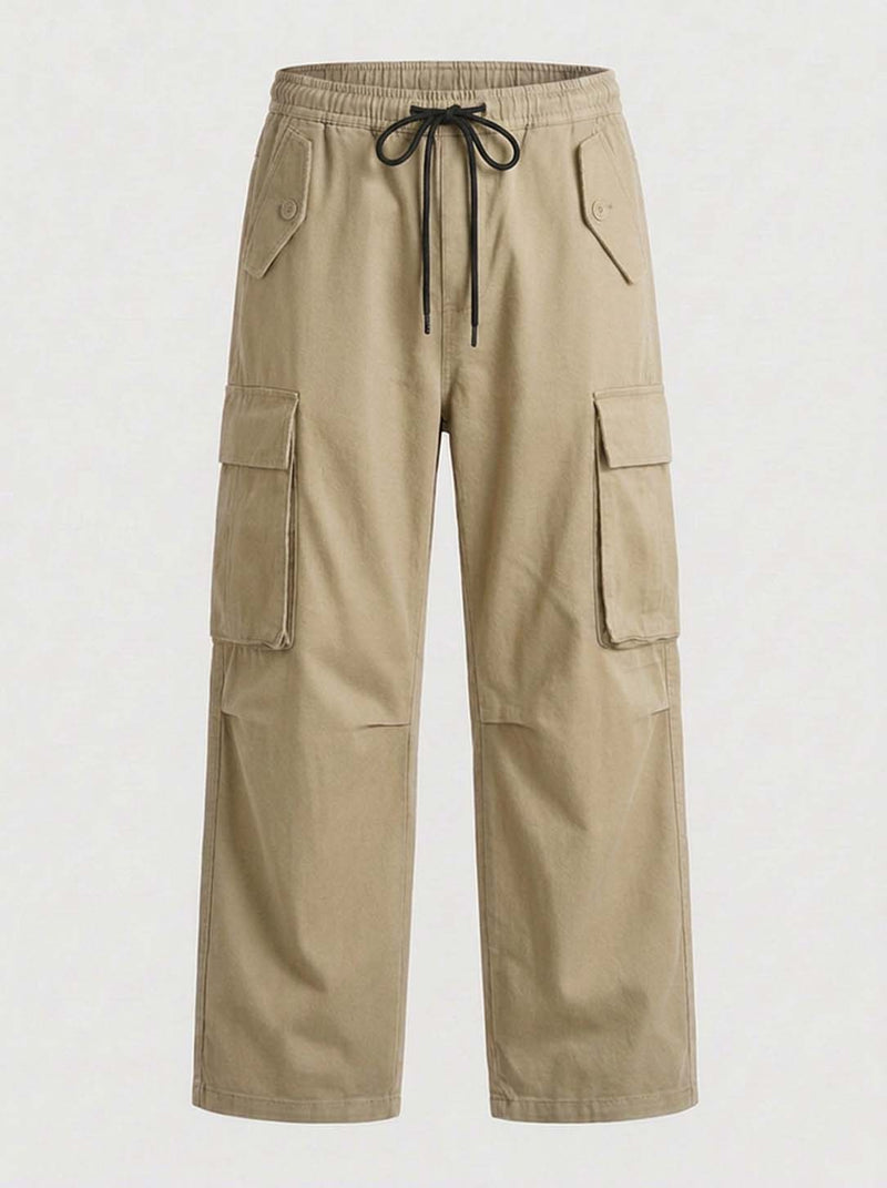 Men's Premium Relaxed Fit Cargo Pants with Multi-Pocket Design