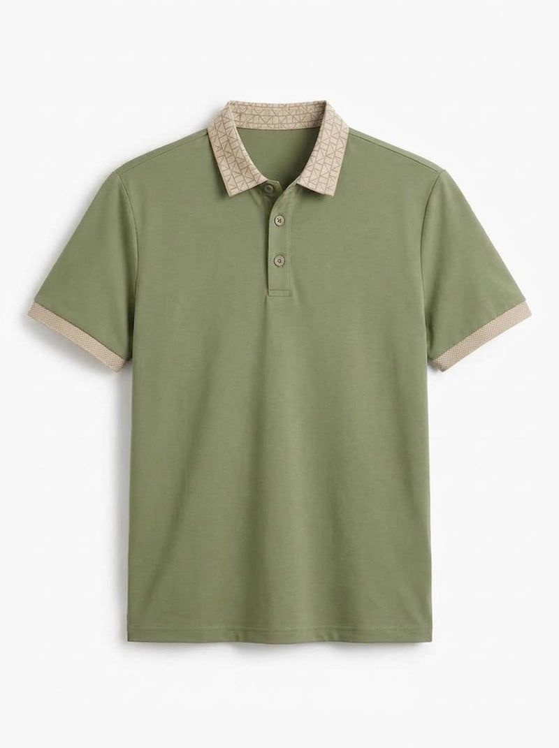 Men’s Premium Patterned Collar Polo T-Shirt