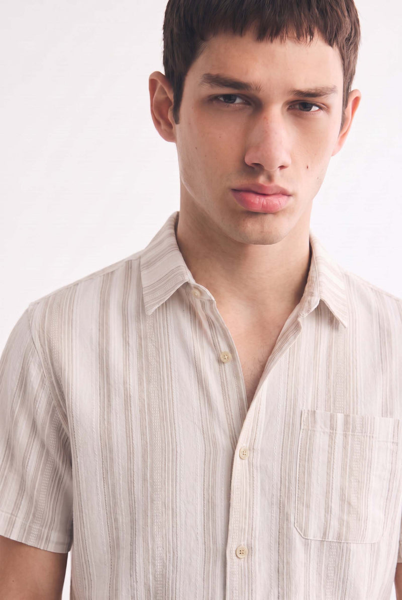 Men's Premium Striped Short-Sleeve Casual Shirt