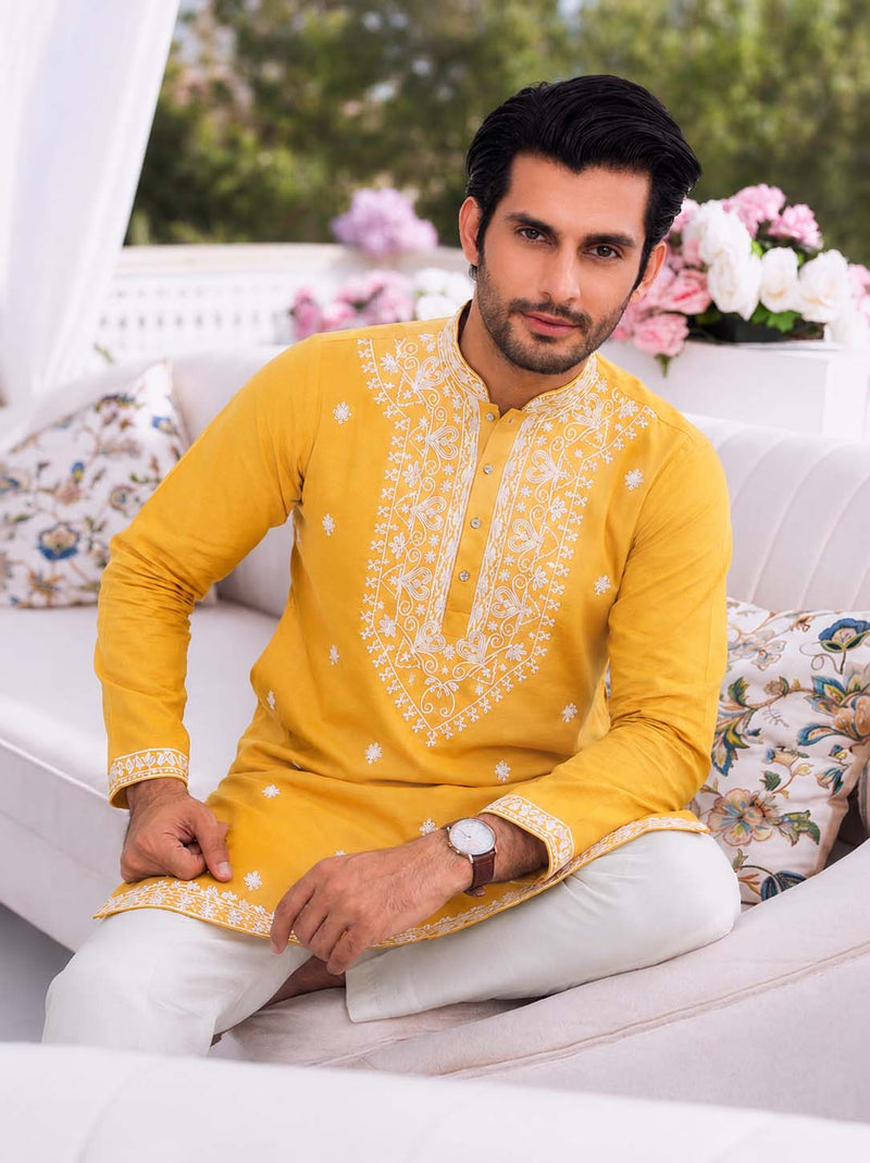 Men's Premium Embroidered Kurta – Elegant Festive Wear
