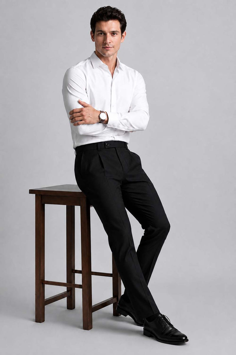 Men’s Premium Formal Elegant Pleated Office Wear Trousers Pants