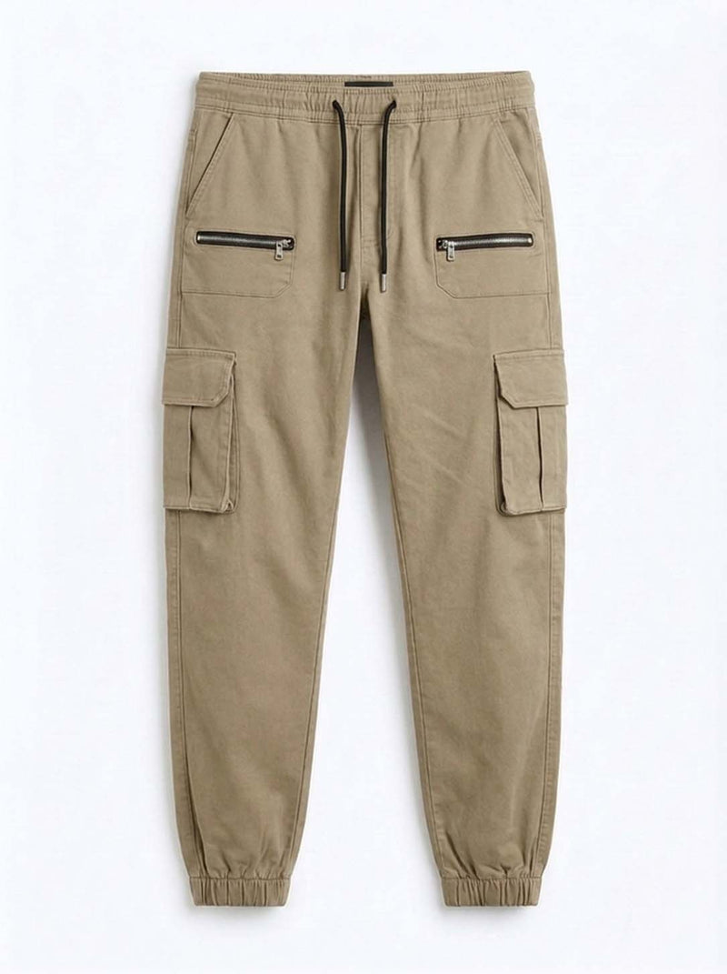 Men's Premium relaxed Fit Zippered Cargo Joggers