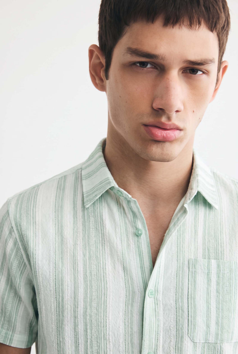 Men's Premium Striped Short-Sleeve Casual Shirt