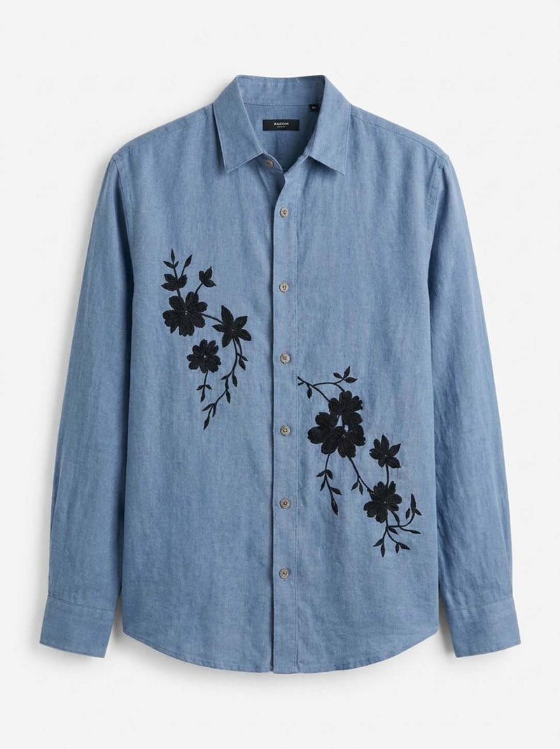 Men’s Premium Floral Embroidered Shirt