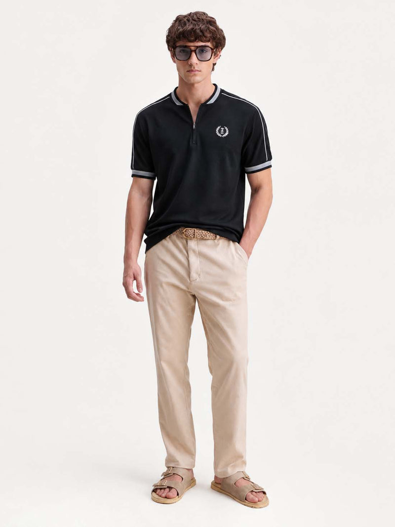Men’s Premium Textured Cotton Polo Shirt with Contrast Trim